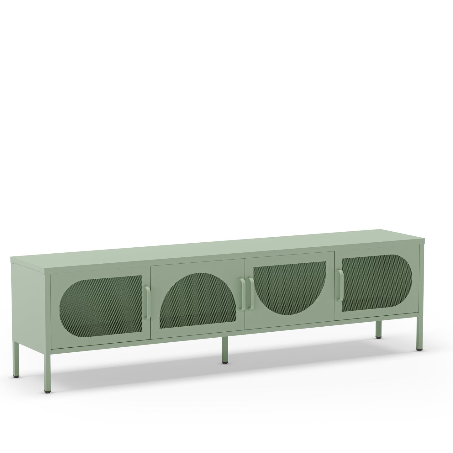 Antonia Metal Four-Door TV Stand - Mint Green