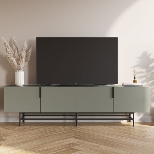 Eldia TV Stand, Four Door - Light Green Finish