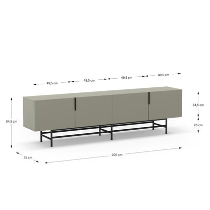 Eldia TV Stand, Four Door - Light Green Finish
