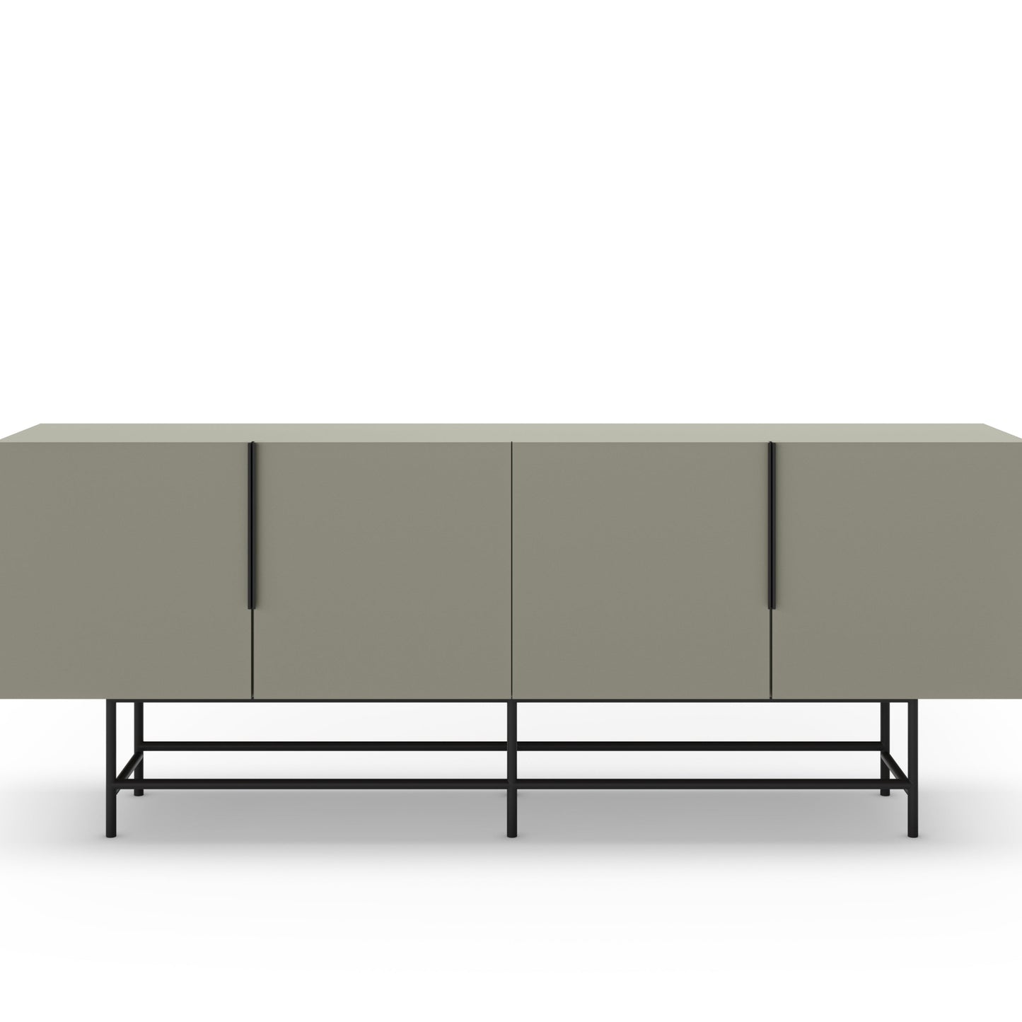 Eldia Sideboard, Four Doors, Wood and Metal - Light Green Finish