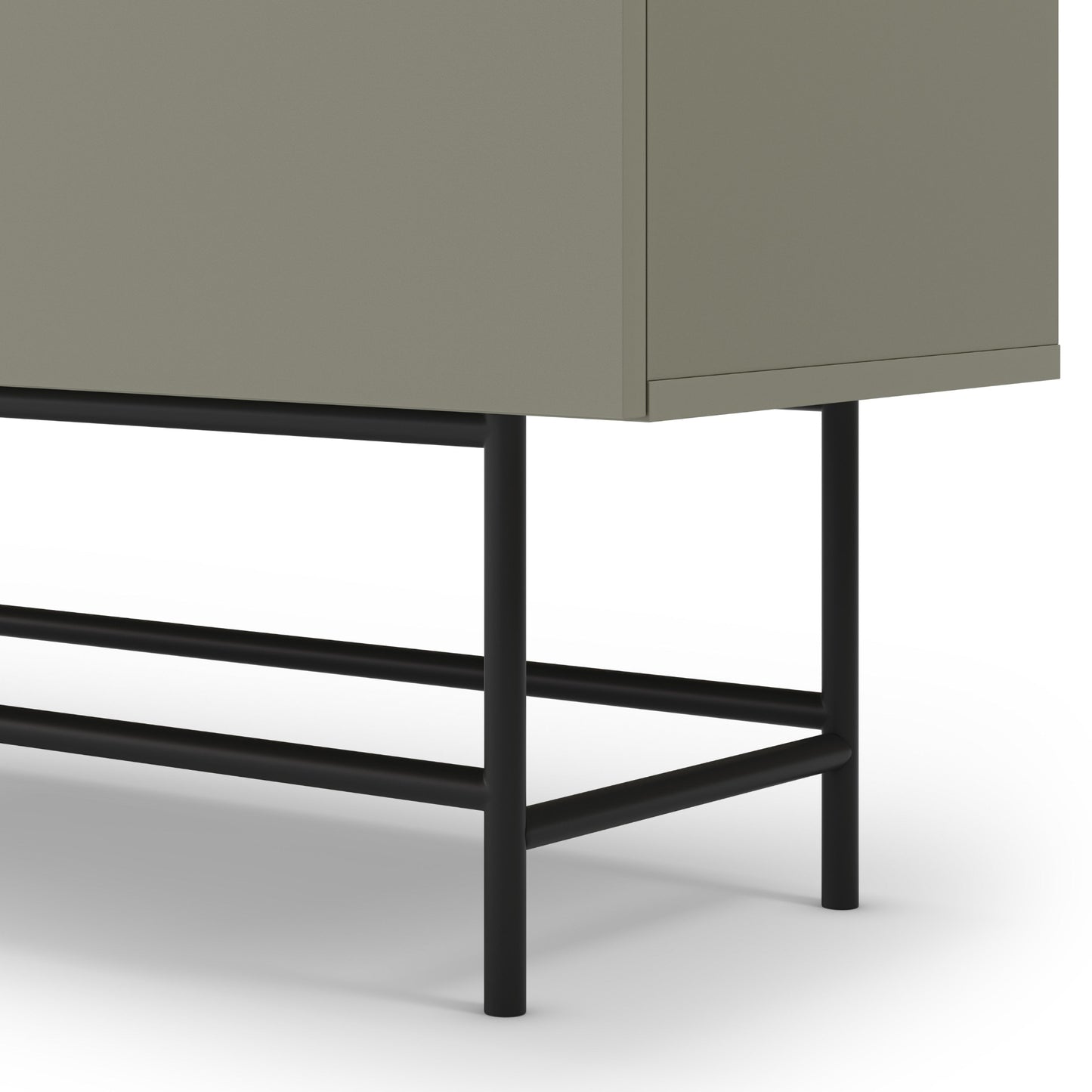 Eldia High Sideboard, Four Door, Wood and Metal - Light Green Finish