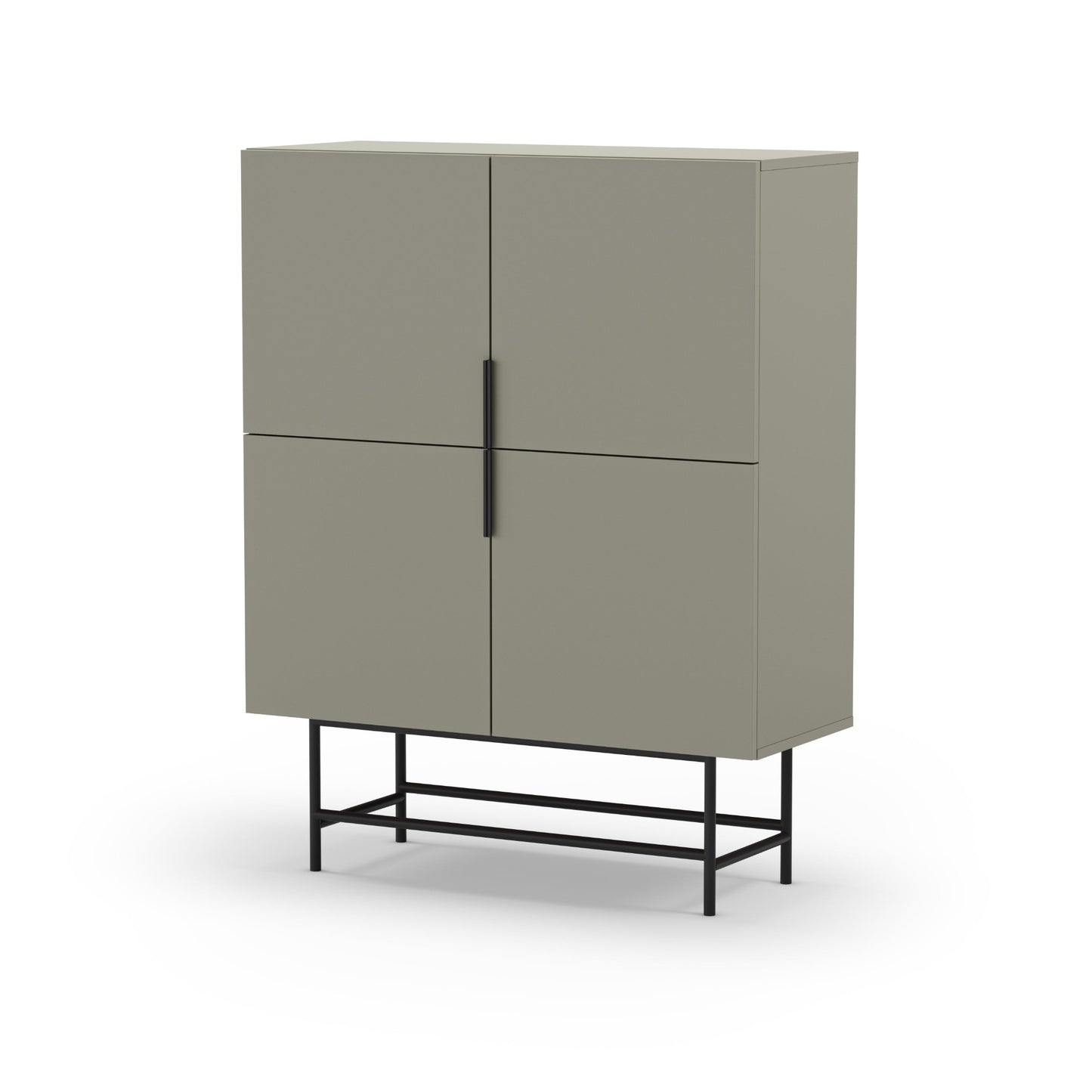 Eldia High Sideboard, Four Door, Wood and Metal - Light Green Finish