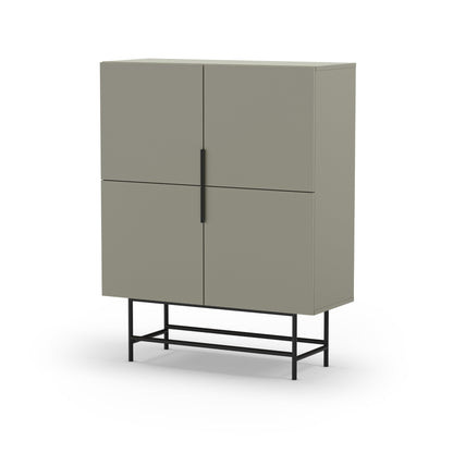 Eldia High Sideboard, Four Door, Wood and Metal - Light Green Finish