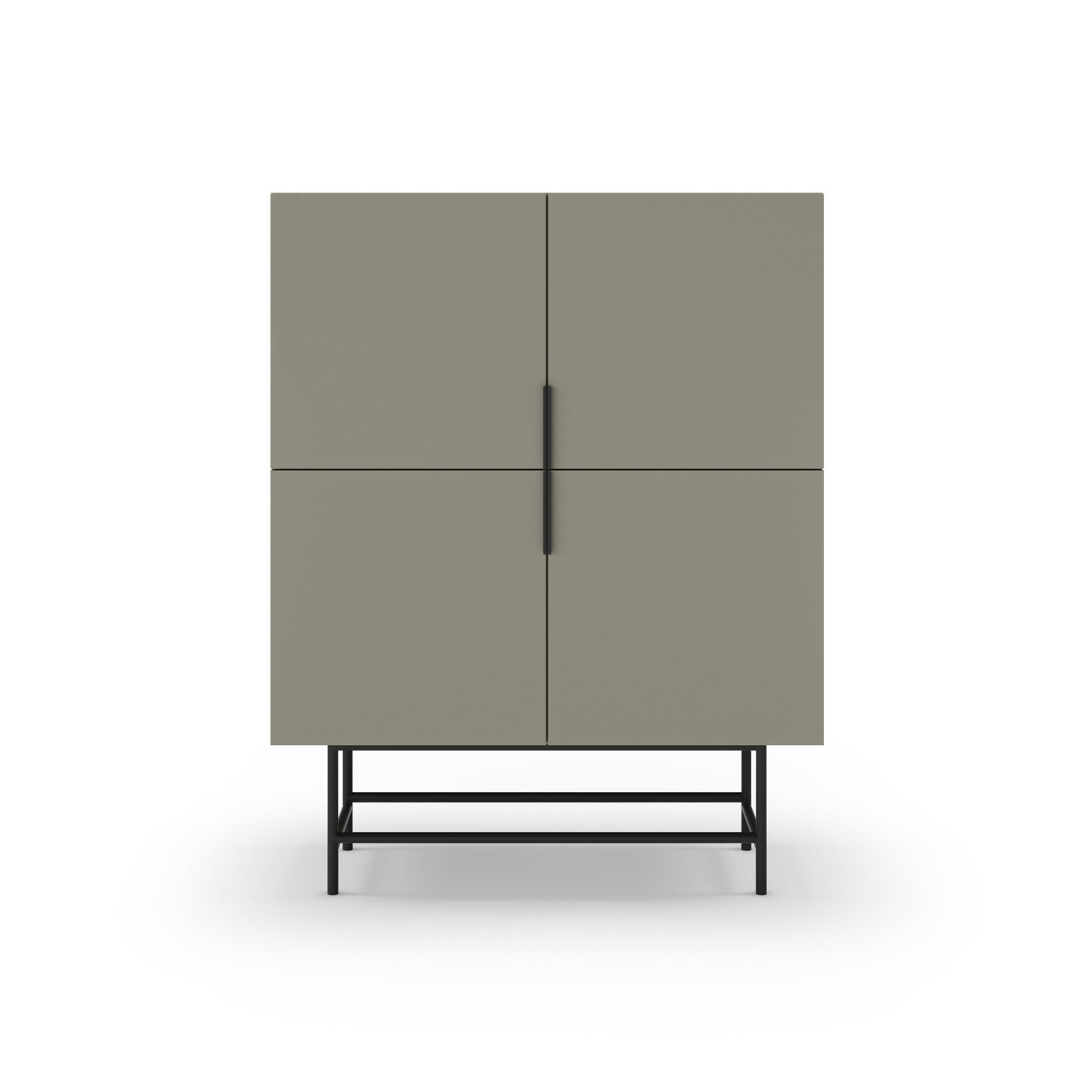 Eldia High Sideboard, Four Door, Wood and Metal - Light Green Finish