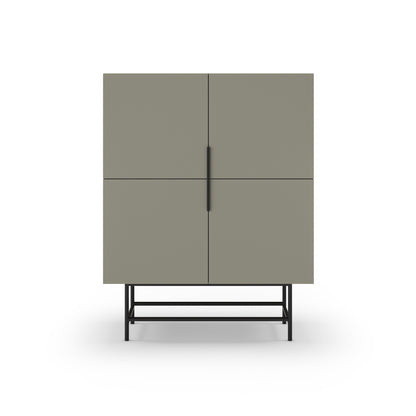 Eldia High Sideboard, Four Door, Wood and Metal - Light Green Finish