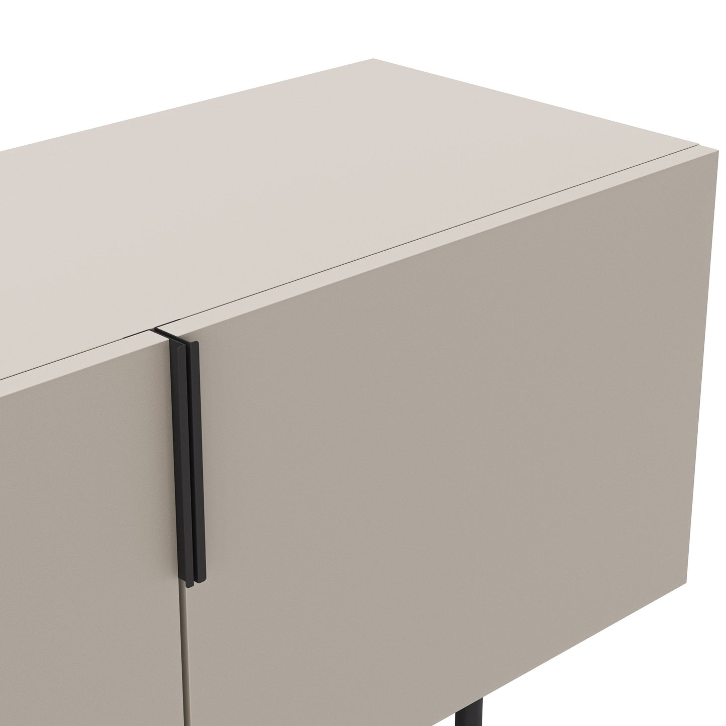 Eldia TV Stand, Four Doors, Wood and Metal - Cream Finish