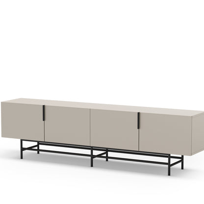 Eldia TV Stand, Four Doors, Wood and Metal - Cream Finish