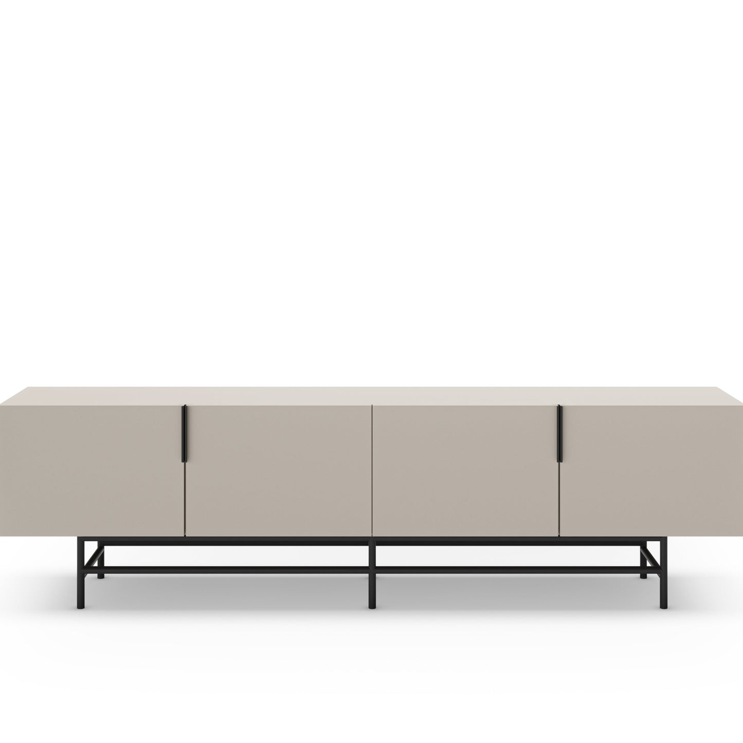 Eldia TV Stand, Four Doors, Wood and Metal - Cream Finish