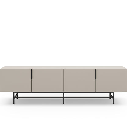 Eldia TV Stand, Four Doors, Wood and Metal - Cream Finish