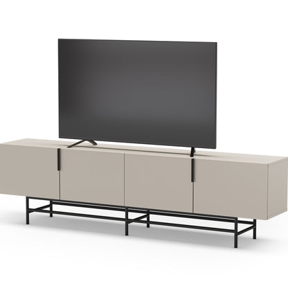 Eldia TV Stand, Four Doors, Wood and Metal - Cream Finish