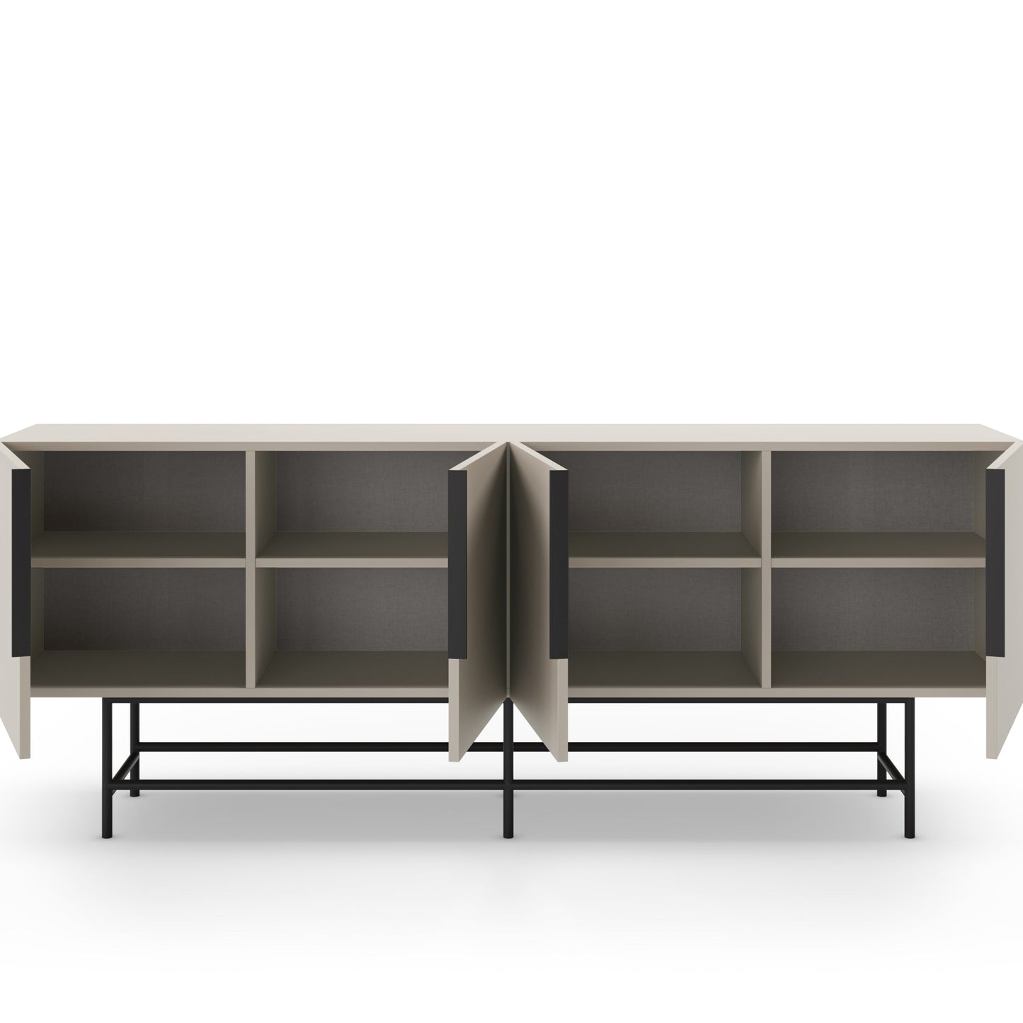 Eldia Sideboard, Four Doors, Wood and Metal - Cream Finish