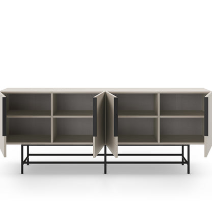 Eldia Sideboard, Four Doors, Wood and Metal - Cream Finish