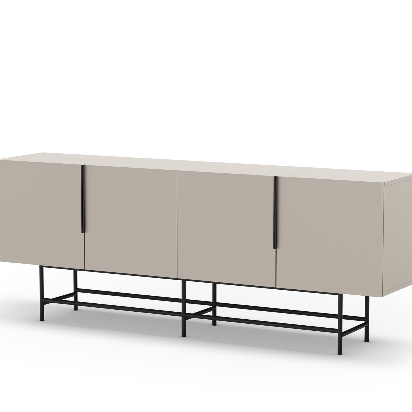 Eldia Sideboard, Four Doors, Wood and Metal - Cream Finish