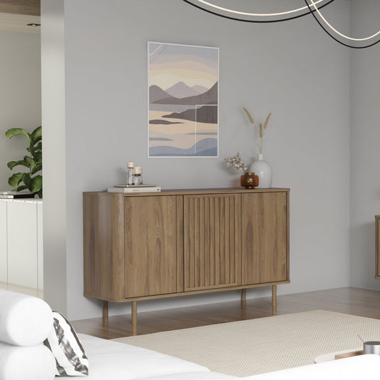 Seville Sideboard, Three Door - Oak Finish