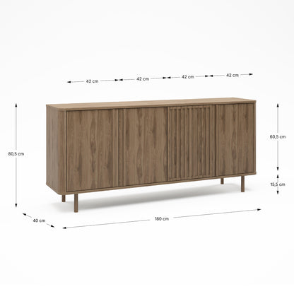 Seville Four Door Sideboard - Oak Finish