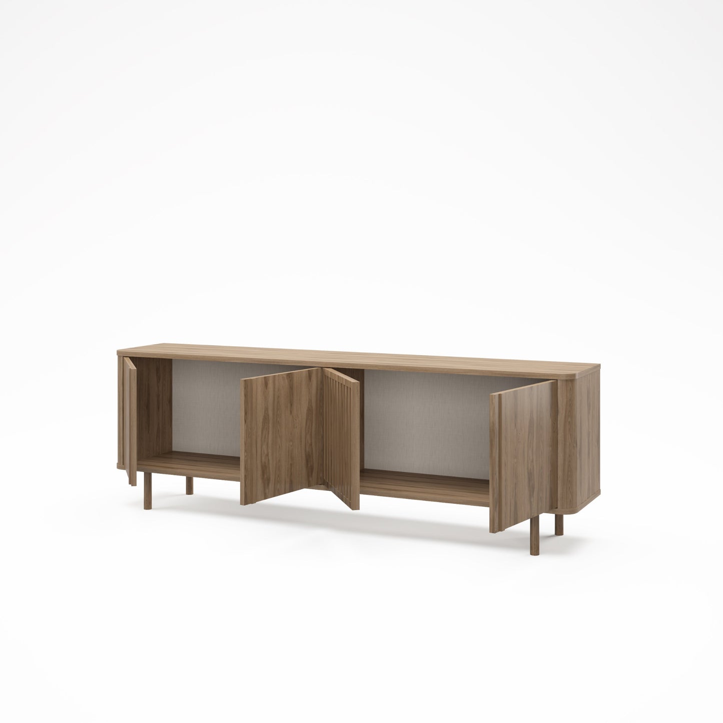 Seville Four Door TV Stand - Oak Finish