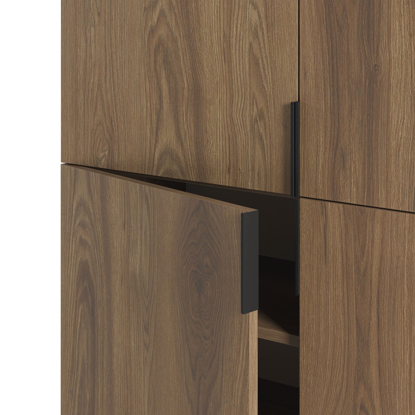 Eldia High Sideboard, Four Door, Wood and Metal - Oak Finish