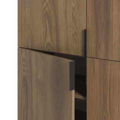 Eldia High Sideboard, Four Door, Wood and Metal - Oak Finish