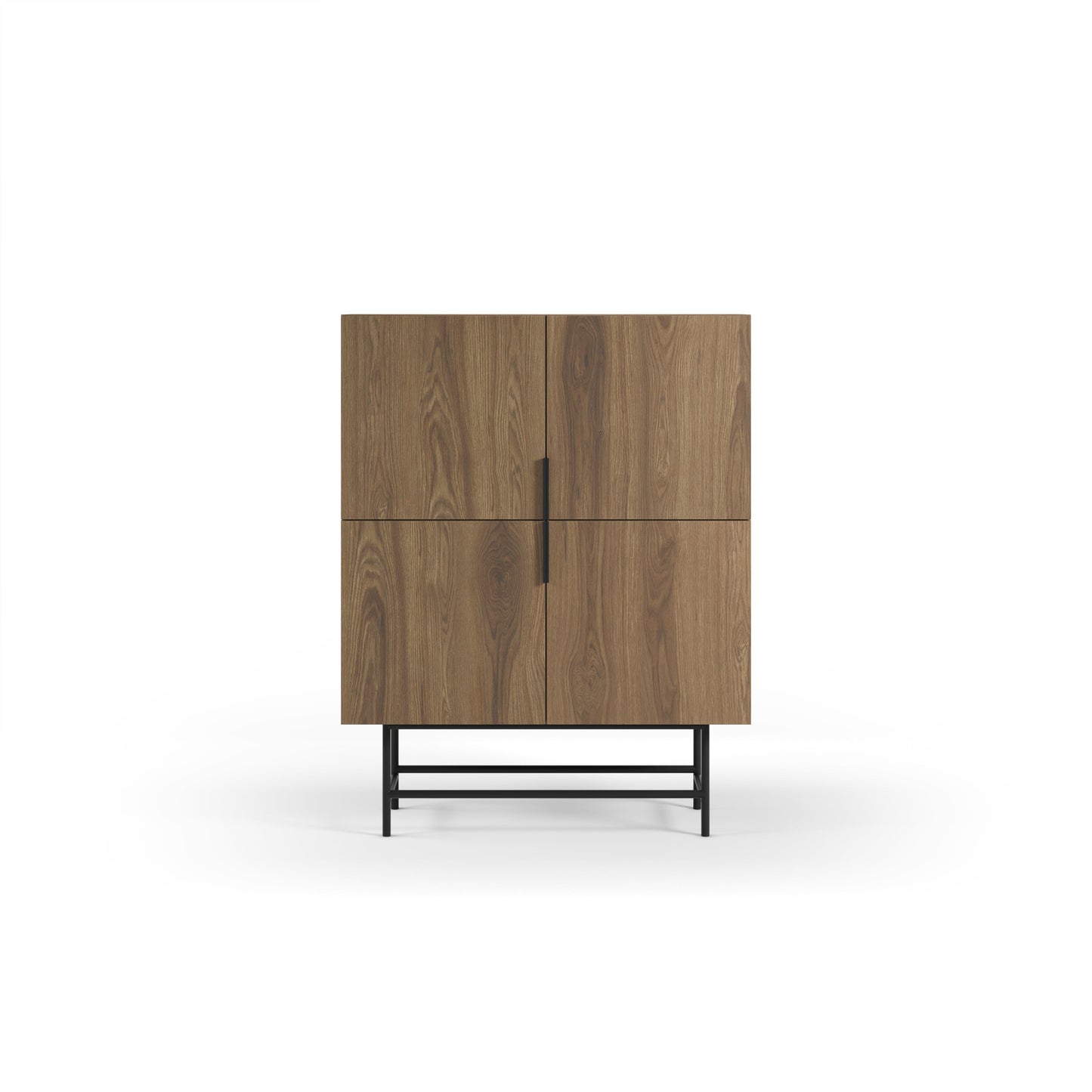 Eldia High Sideboard, Four Door, Wood and Metal - Oak Finish