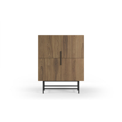 Eldia High Sideboard, Four Door, Wood and Metal - Oak Finish