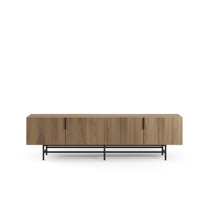 Eldia TV Stand, Four Doors, Wood and Metal - Oak Finish