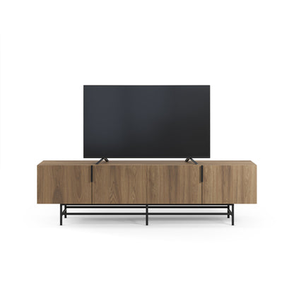 Eldia TV Stand, Four Doors, Wood and Metal - Oak Finish