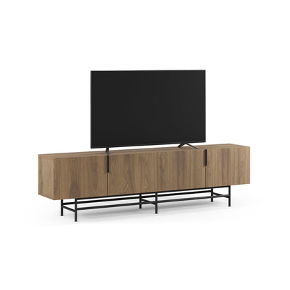 Eldia TV Stand, Four Doors, Wood and Metal - Oak Finish