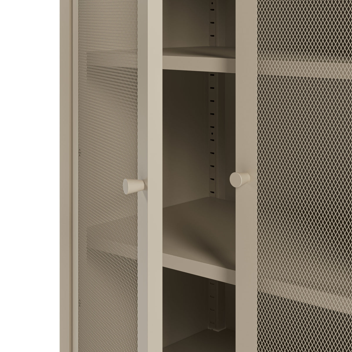 Antonia Metal Storage Cupboard – Two Shelves – Sand Finish – 70 × 40 × 100 cm