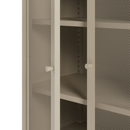 Antonia Metal Storage Cupboard – Two Shelves – Sand Finish – 70 × 40 × 100 cm