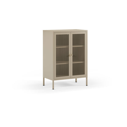 Antonia Metal Storage Cupboard – Two Shelves – Sand Finish – 70 × 40 × 100 cm