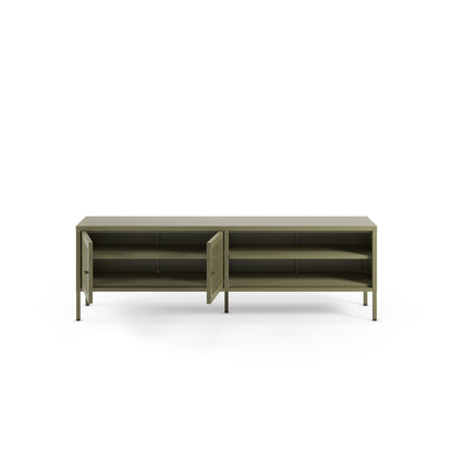 Antonia Two-Door Metal TV Stand - Sage Green
