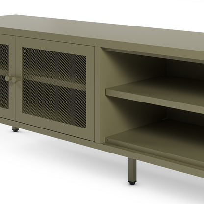 Antonia Two-Door Metal TV Stand - Sage Green