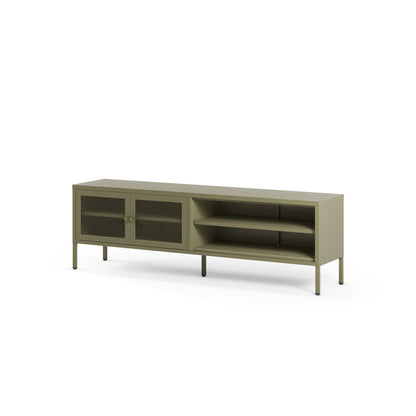 Antonia Two-Door Metal TV Stand - Sage Green