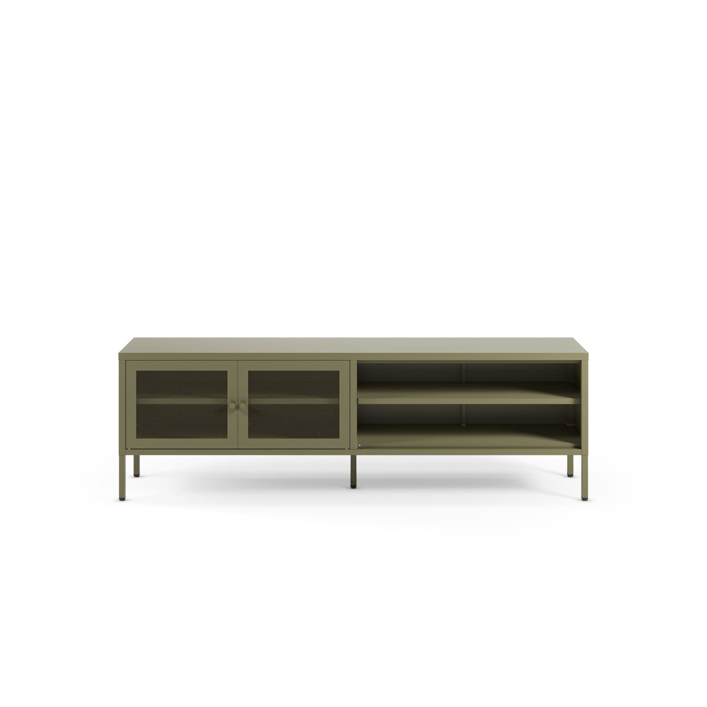 Antonia Two-Door Metal TV Stand - Sage Green