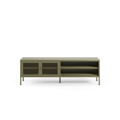 Antonia Two-Door Metal TV Stand - Sage Green