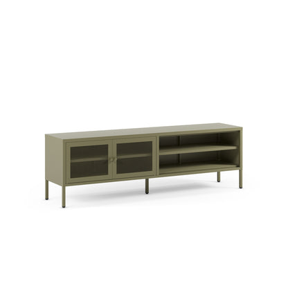Antonia Two-Door Metal TV Stand - Sage Green