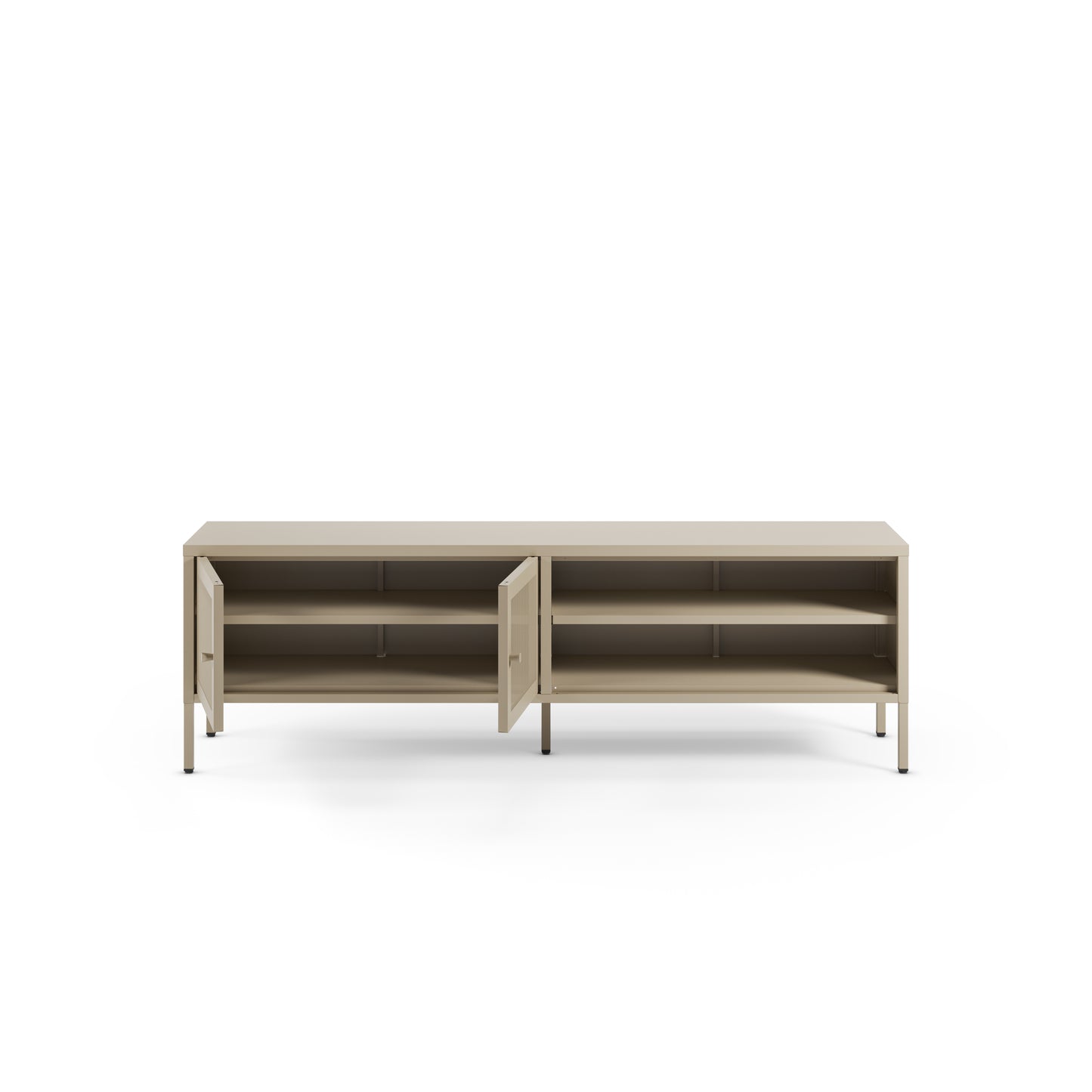 Antonia Two-Door Metal TV Stand - Stone Finish