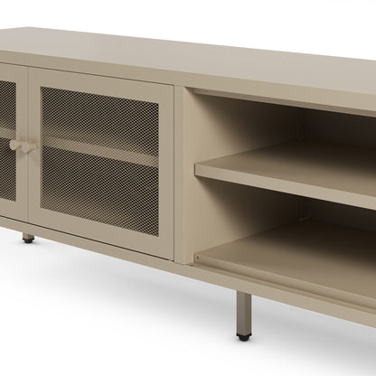 Antonia Two-Door Metal TV Stand - Stone Finish
