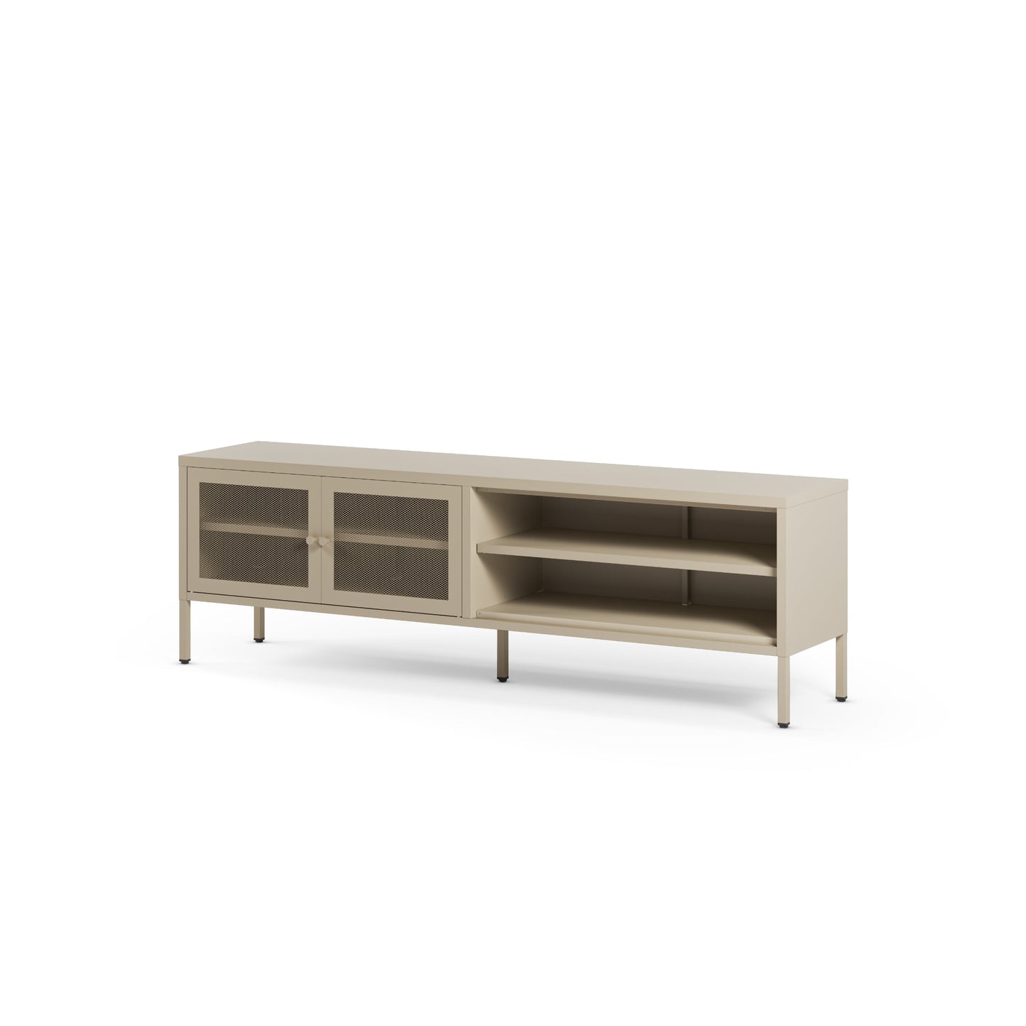Antonia Two-Door Metal TV Stand - Stone Finish