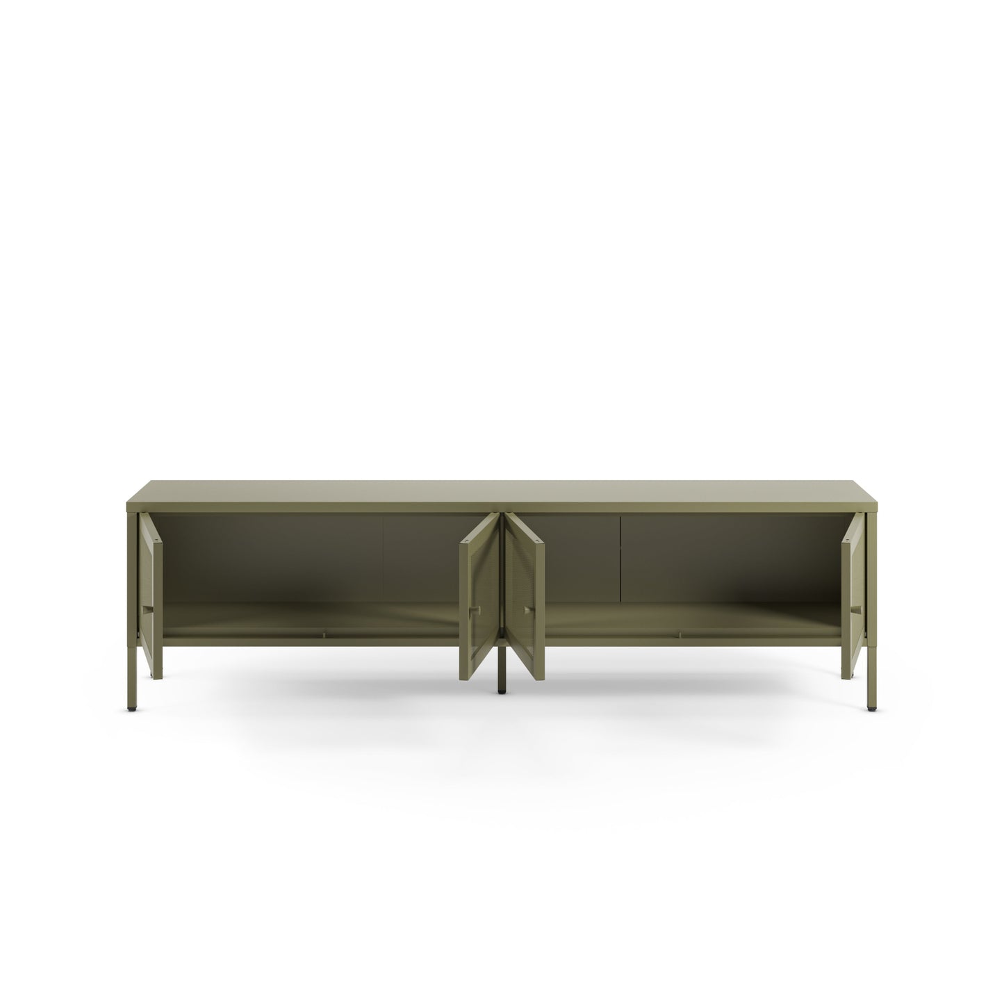 Antonia Four-Door Metal TV Stand - Sage Green