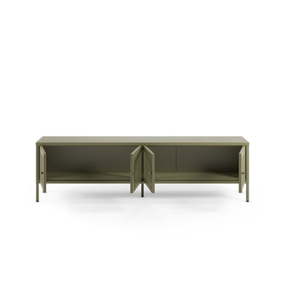 Antonia Four-Door Metal TV Stand - Sage Green