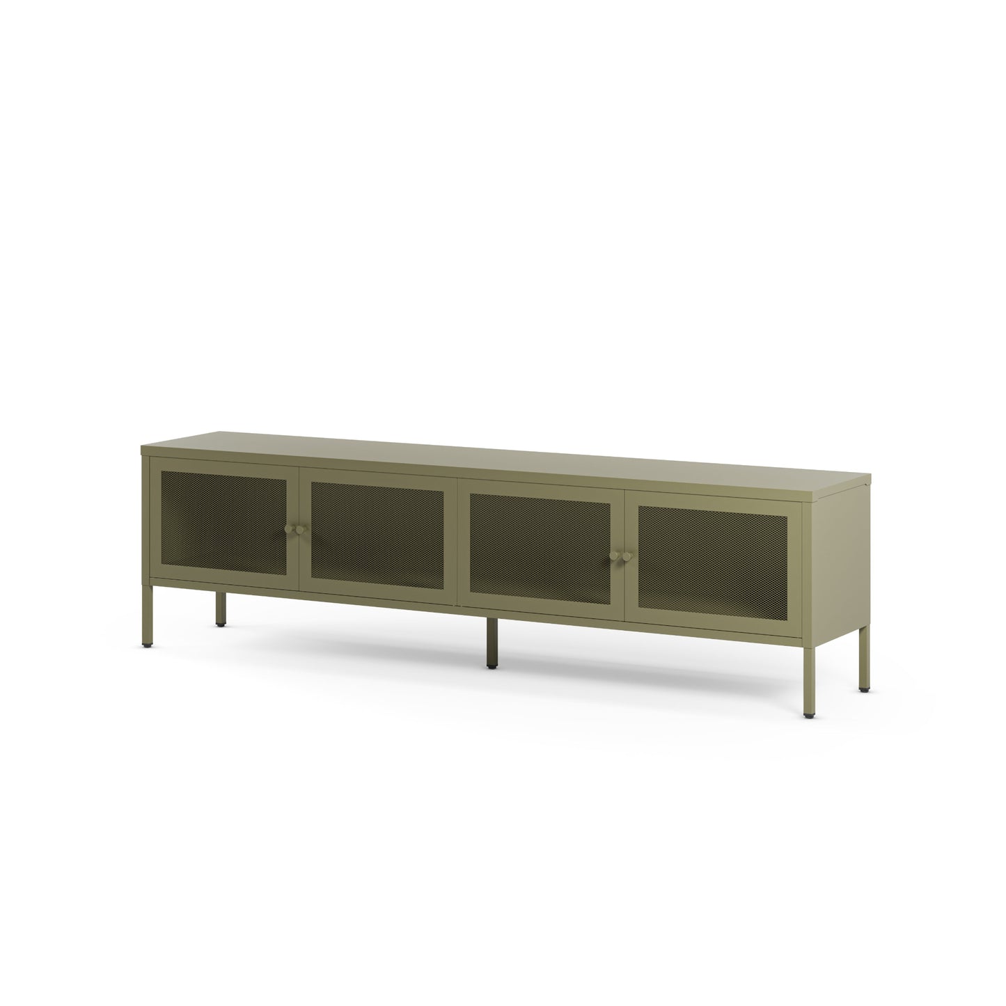 Antonia Four-Door Metal TV Stand - Sage Green
