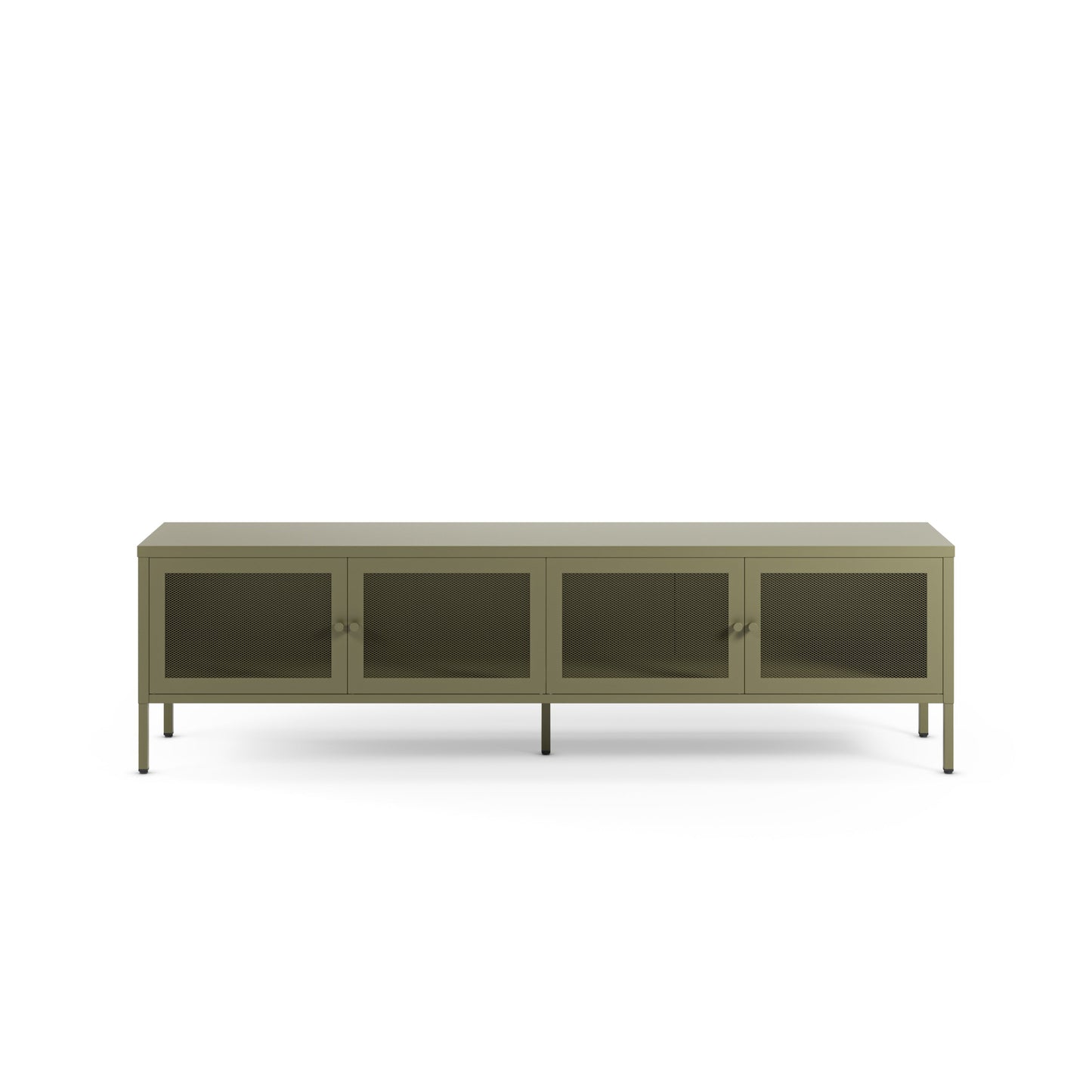 Antonia Four-Door Metal TV Stand - Sage Green