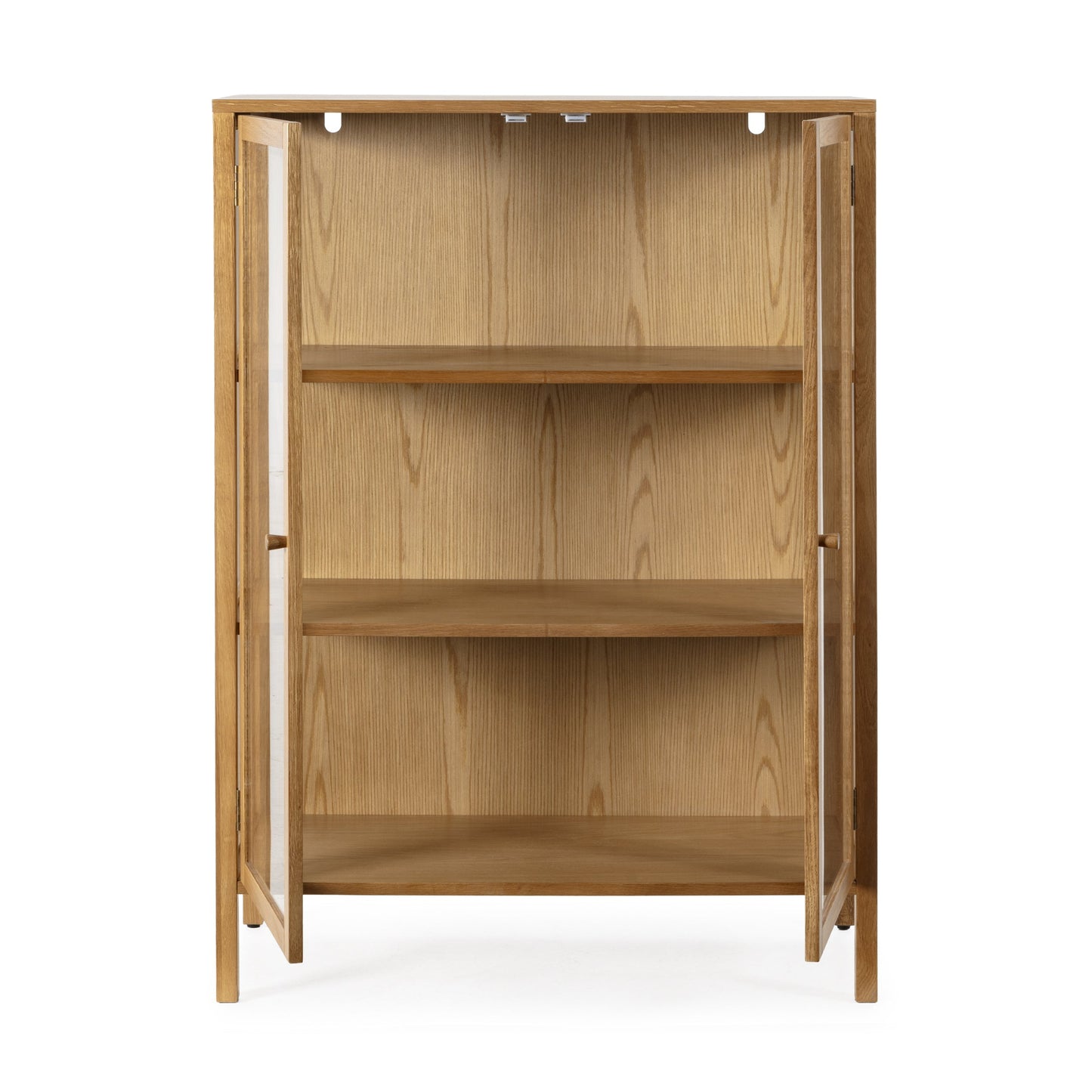 Ceci High Sideboard, Two Glass Doors - Oak Finish