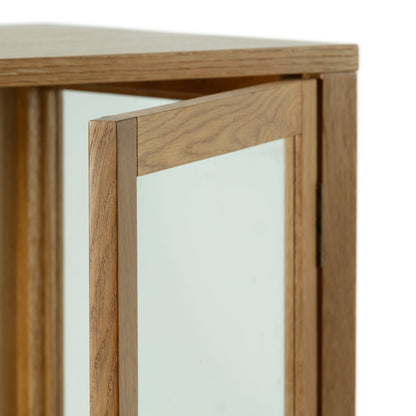 Ceci High Sideboard, Two Glass Doors - Oak Finish