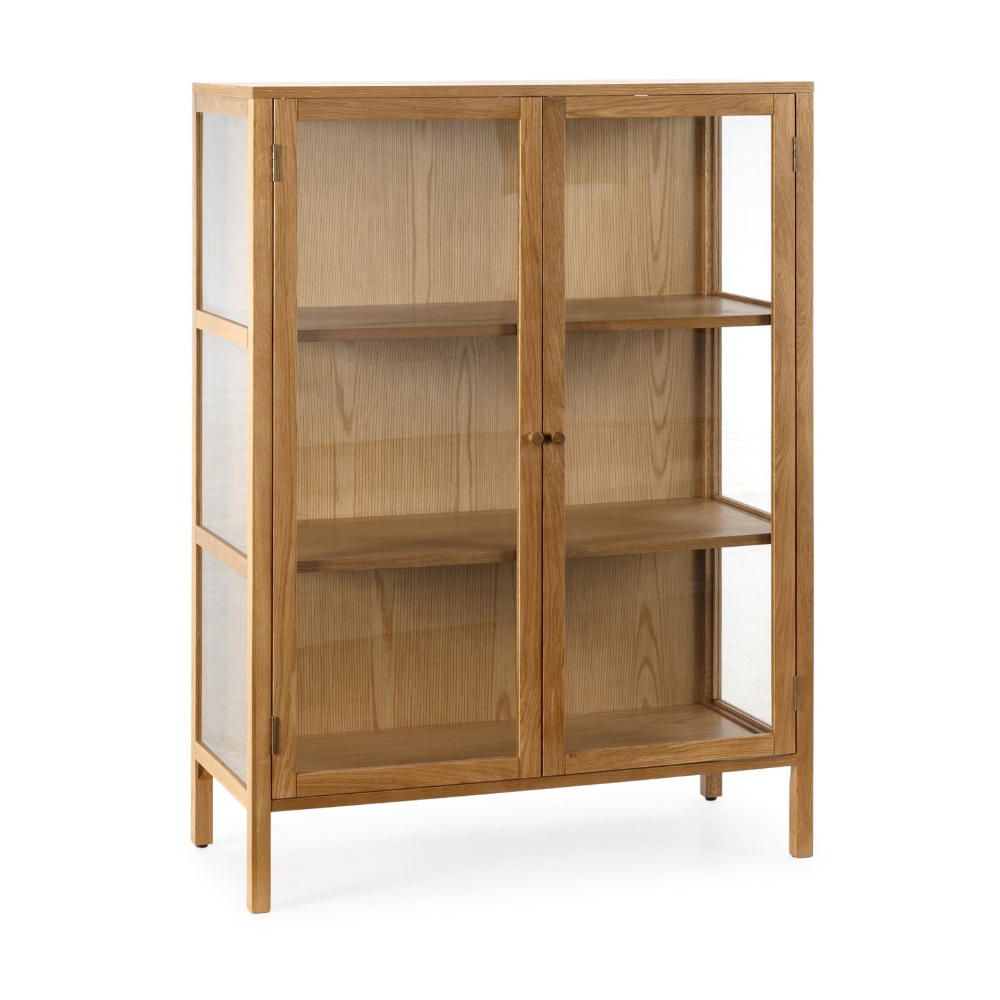 Ceci High Sideboard, Two Glass Doors - Oak Finish