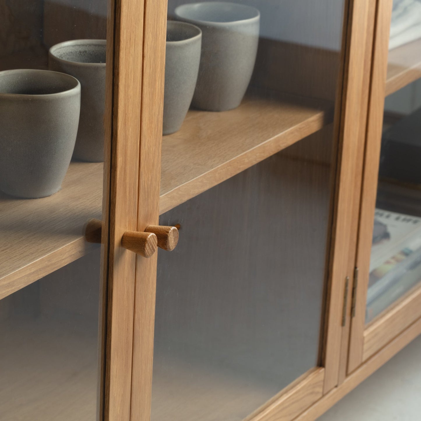 Ceci Sideboard, Four Glass Doors - Oak Finish