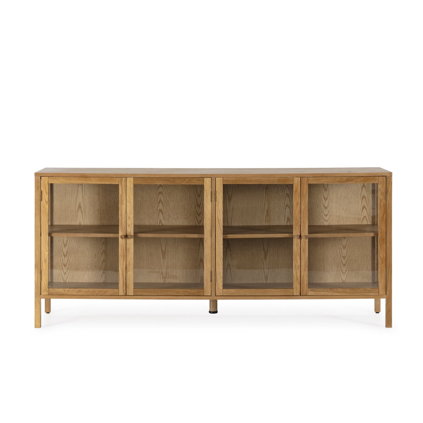 Ceci Sideboard, Four Glass Doors - Oak Finish