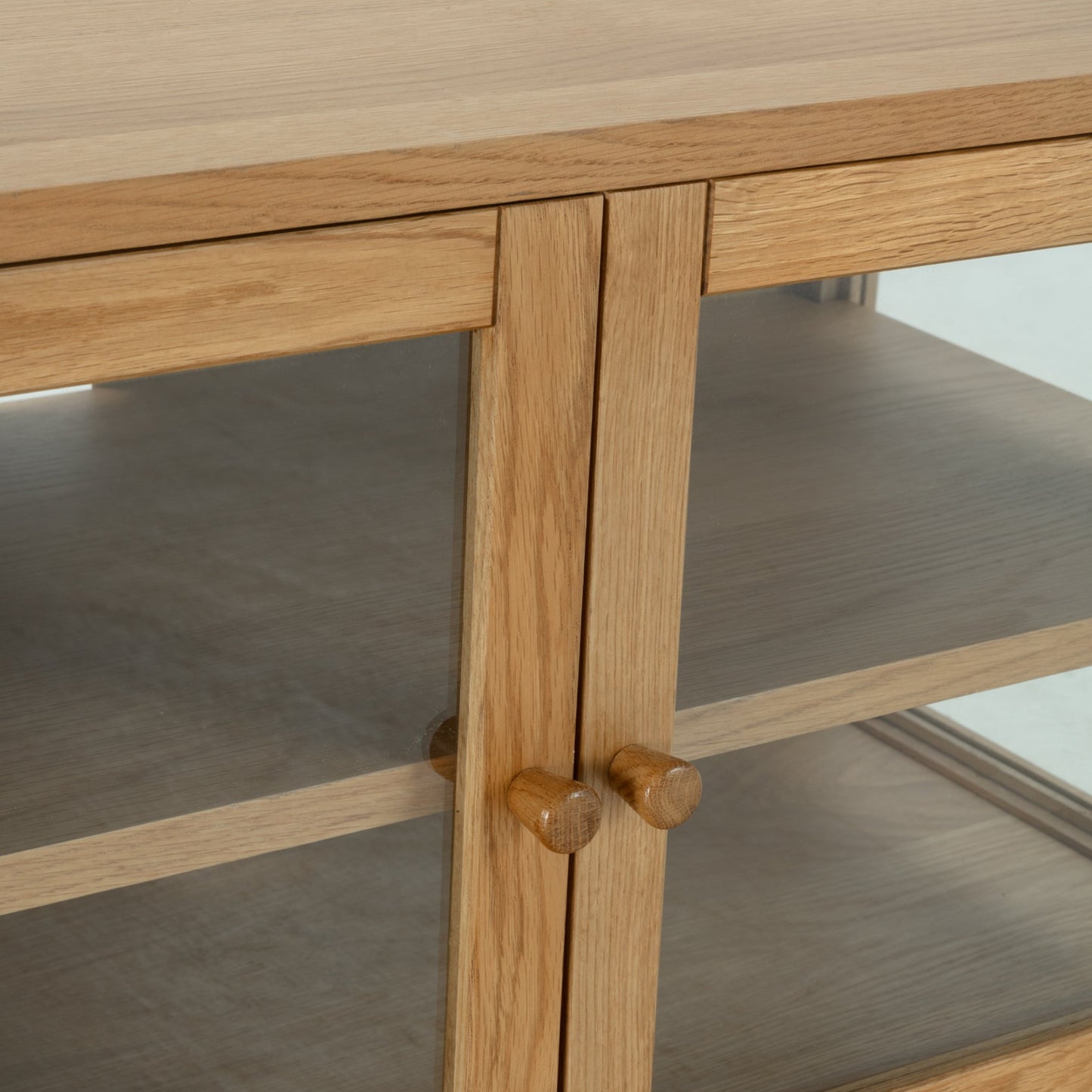Ceci TV Stand, Four Glass Doors - Oak Finish