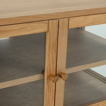 Ceci TV Stand, Four Glass Doors - Oak Finish